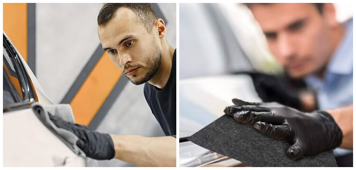 Colage Auto Body Shop Technicians using NanoWipe
